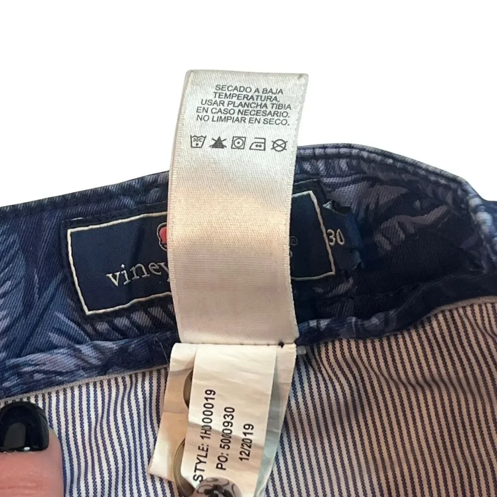 Vineyard Vines Breaker Shorts Mens 30x7 Palm Tree Leaves Breaker Board Chinos - Picture 10 of 11